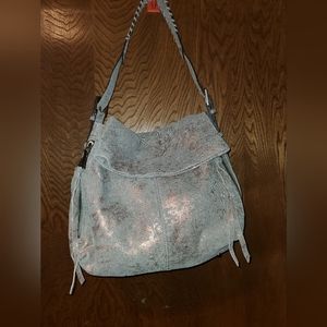 Aimee Kestenberg Bali Leather Denim Shoulder Bag